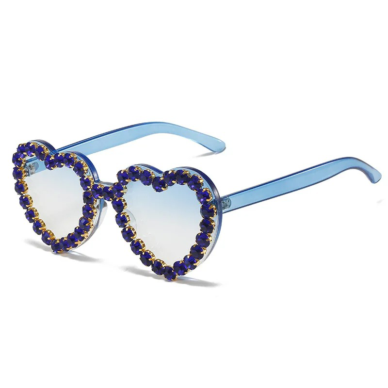 RHINESTONE HEART SHAPED SUNGLASSES