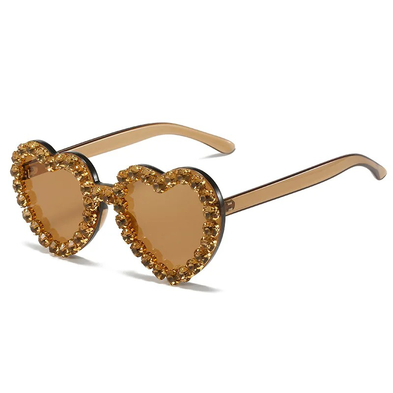 RHINESTONE HEART SHAPED SUNGLASSES