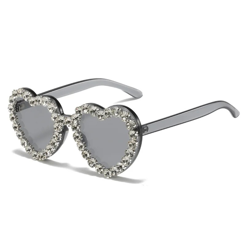 RHINESTONE HEART SHAPED SUNGLASSES