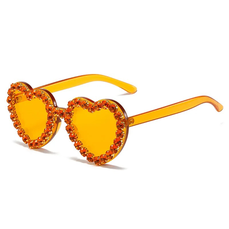 RHINESTONE HEART SHAPED SUNGLASSES