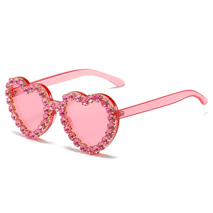 RHINESTONE HEART SHAPED SUNGLASSES