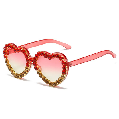 RHINESTONE HEART SHAPED SUNGLASSES