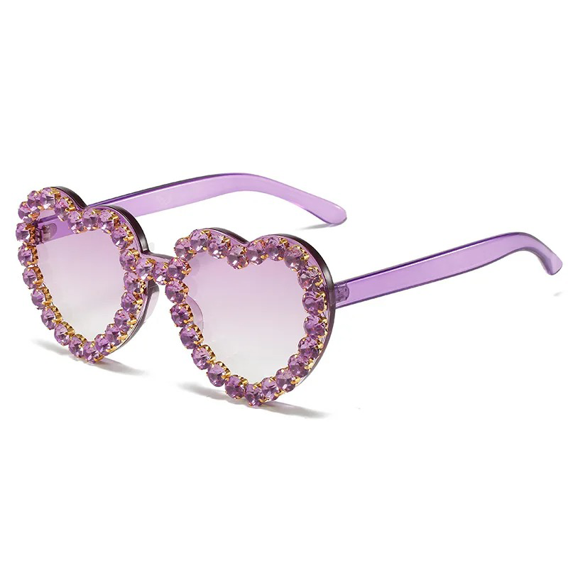 RHINESTONE HEART SHAPED SUNGLASSES