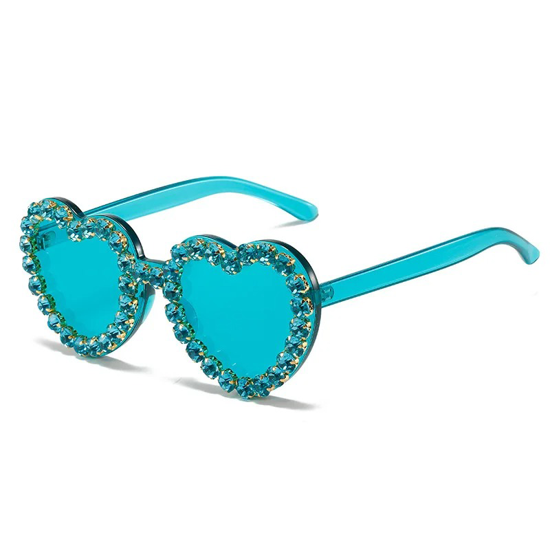 RHINESTONE HEART SHAPED SUNGLASSES