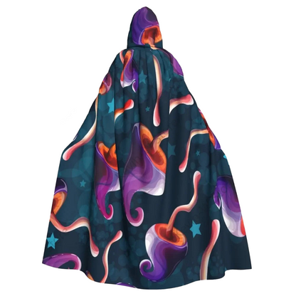 VIBRANT MUSHROOM HOODED CLOAK