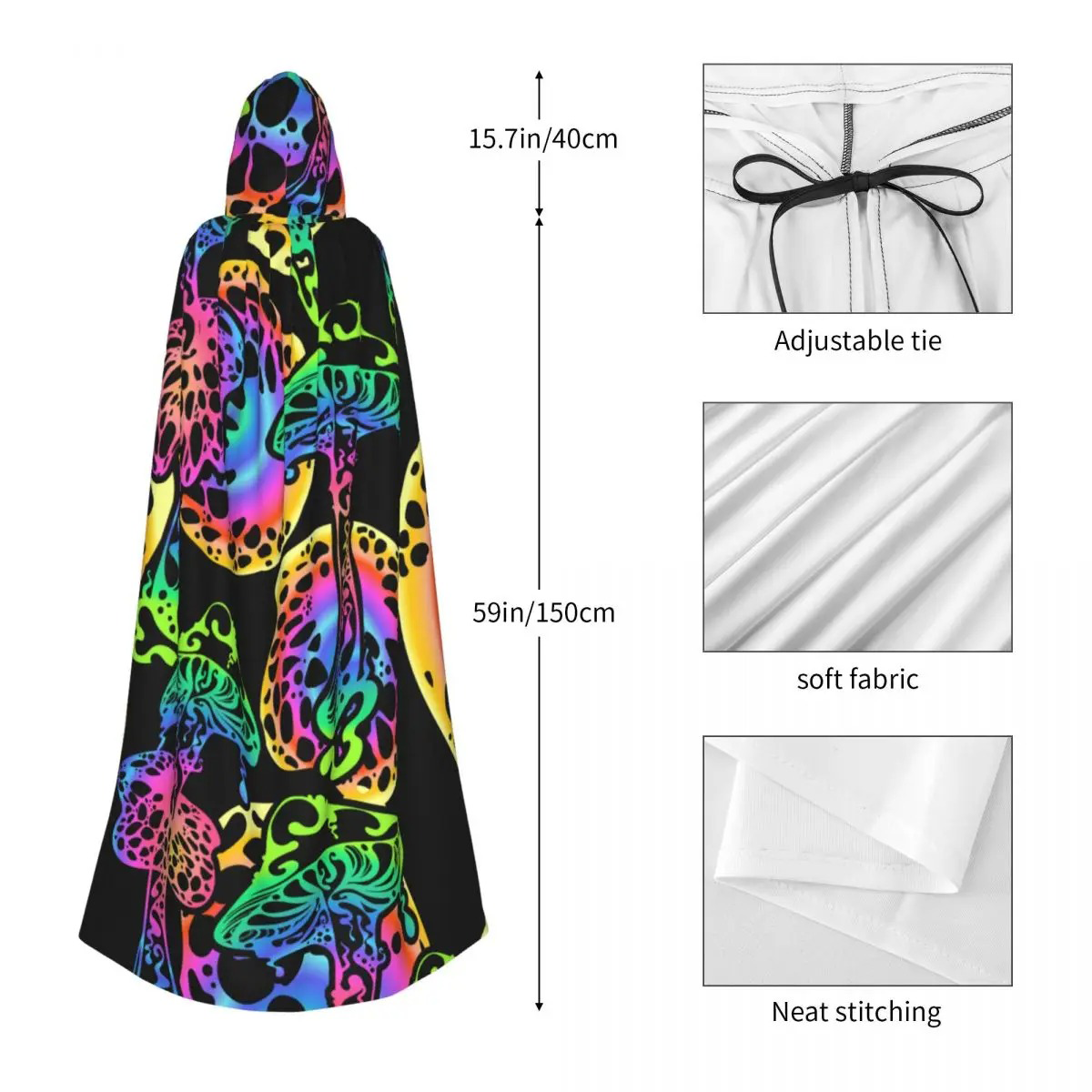 VIBRANT MUSHROOM HOODED CLOAK